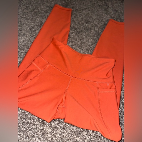Women’s Orange Old Navy Power-soft Active High Rise Leggings Size Small - Picture 2 of 7